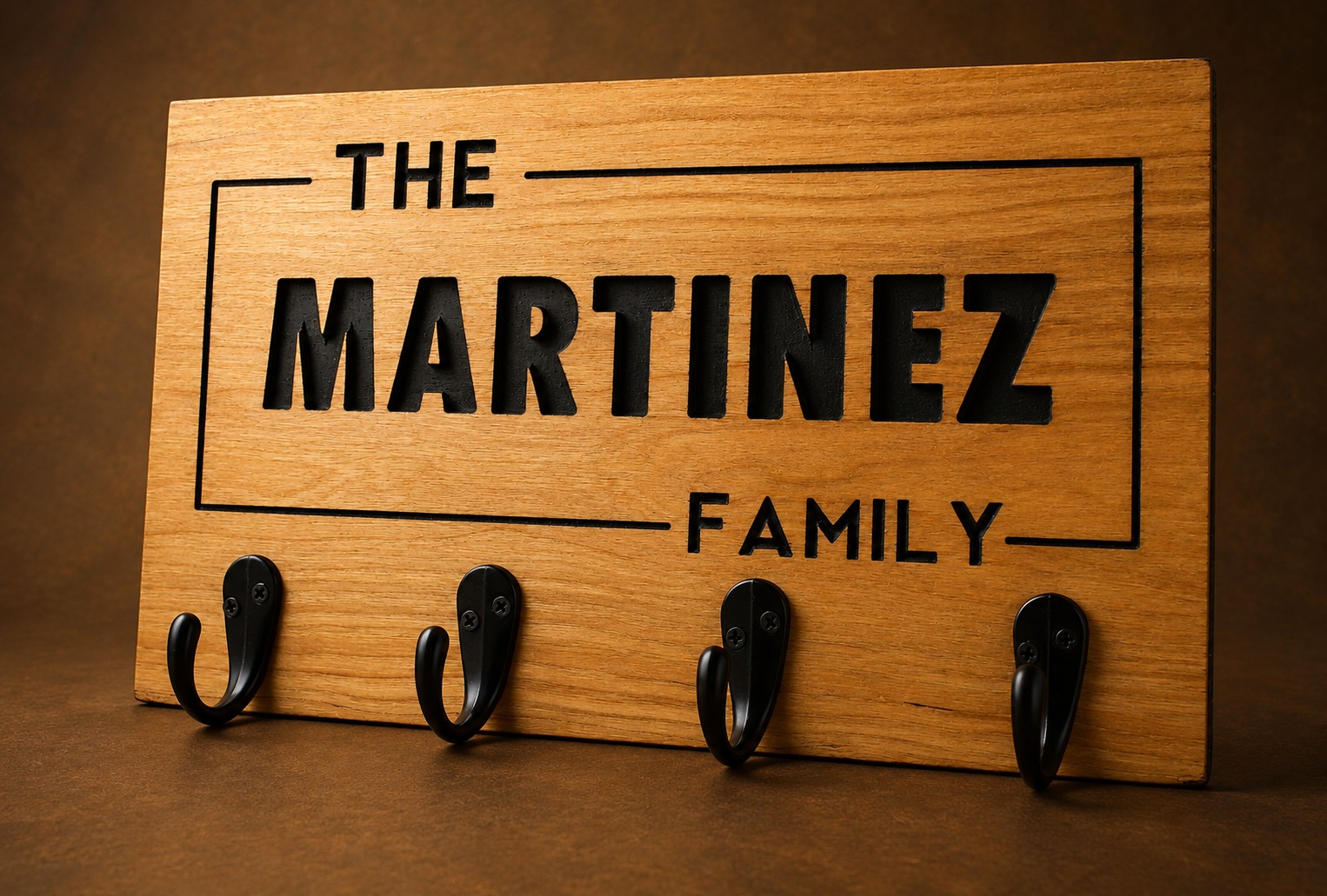 Custom Martinez family key holder