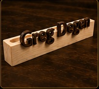 Angled view of personalized pen holder